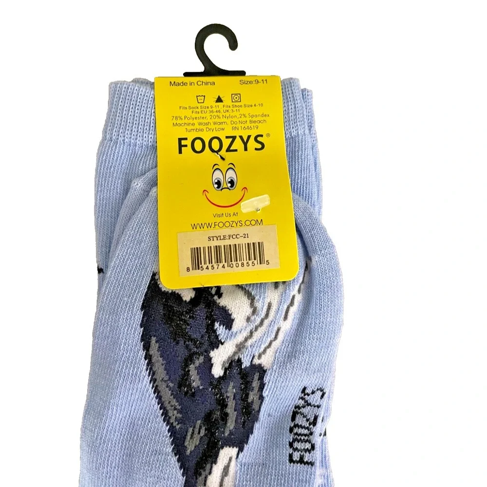 Foozys‎ Women's Crew Socks ~ Greyhound Dog; Blue; Women's Size 9-11